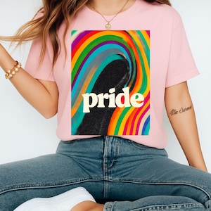 Progress Pride T-Shirt: Rainbow Swirl LGBTQ Graphic Tee for Trans Ally