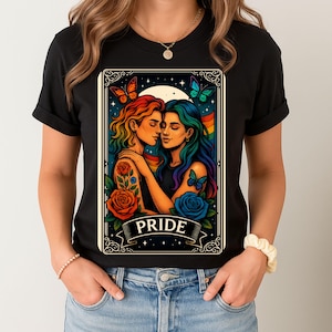 Camiseta de Tarot del Orgullo Lésbico, camiseta LGBTQ para el Mes del Orgullo, camiseta con gráfico de Amor Queer, camiseta arcoíris del Desfile del Orgullo Gay, regalo para aliados, camiseta LGBT de Derechos Humanos