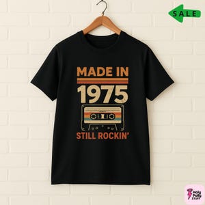 Chemise anniversaire vintage 1975 : t-shirt en coton rétro 50e anniversaire