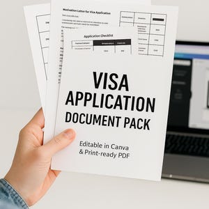 Visa Sponsorship Letter & Travel Document Set – Editable PDF + Canva Template