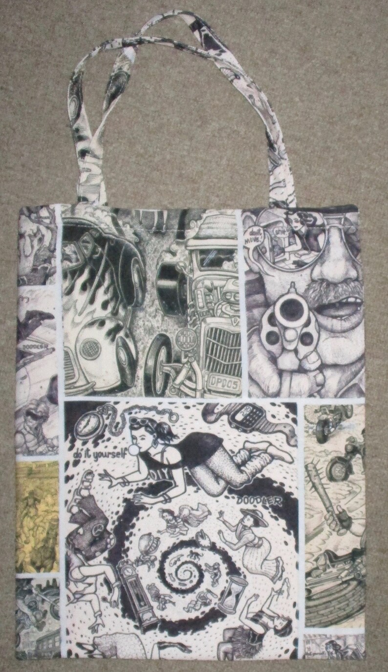 TOTE BAG by David Jablow Doodle Pad Art Canvas 18x13