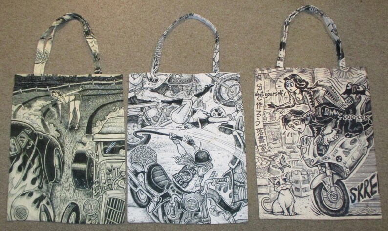 TOTE BAG by David Jablow Doodle Pad Art Canvas 18x13
