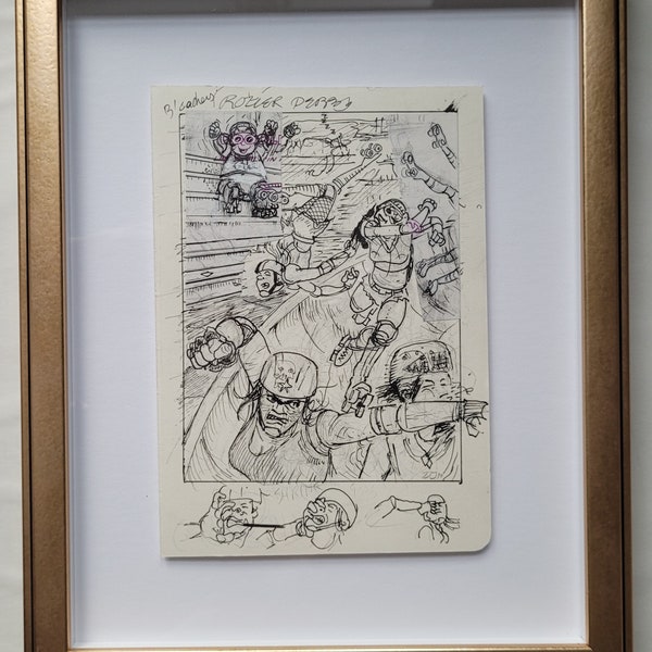 Framed Preliminary Drawing 'Derby" Original Drawing by David Jablow '' Ink on Paper 2017