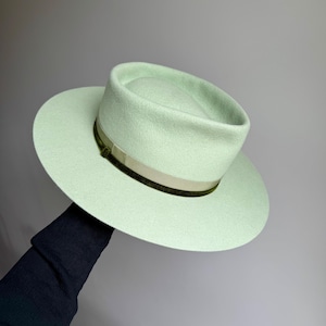 帽子 All Handmade Rabbit Fedora Hat 58 7 1/4 All Handmade Rabbit Fedora Hat 58 7 1/4 うさぎ ベージュ