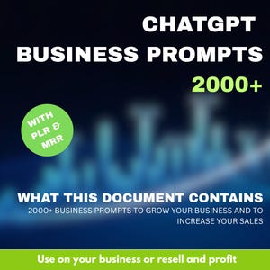 2000+ Business AI Prompts PLR | Instant Download |  MRR & Passive Income
