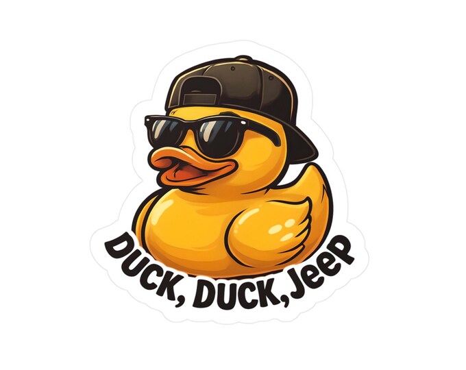 Fun Duck-Themed Kiss-Cut Vinyl Decals for Jeep Enthusiasts, Car Stickers, Adventure Decor, Gift for Friends, Outdoor Vibes