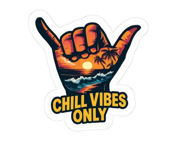 Chill Vibes Only Stickers – Beach Aesthetic Summer Laptop Decals, Surfing & Nature Lover Gifts, Fun Outdoor Accessories