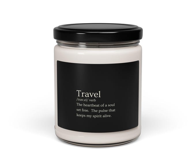 Travel Scented Soy Candle 9oz – Soul-Freeing Aromas for Wanderlust Lovers, Mindfulness Gift & Home Decor Relaxation Candle