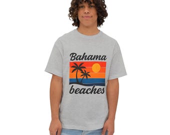 Bahama Beaches Unisex Oversized Boxy Tee, Summer Vibes Beach Shirt, Casual Vacation Outfit & Gift for Ocean Lovers