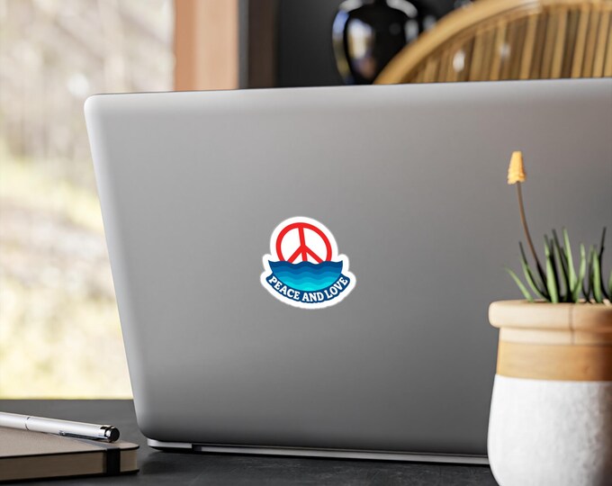 Peace and Love Vinyl Decals - Eco-Friendly Stickers for Water Bottles, Laptops, Journals, Car Decor, and Gifts
