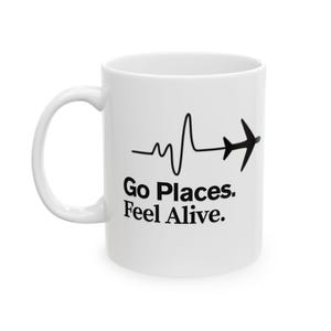 Travel Inspired Ceramic Mug, Wanderlust Coffee Cup, Adventure Lover, Explore More Quote Mug, Gift for Traveler, Wanderlust Gift