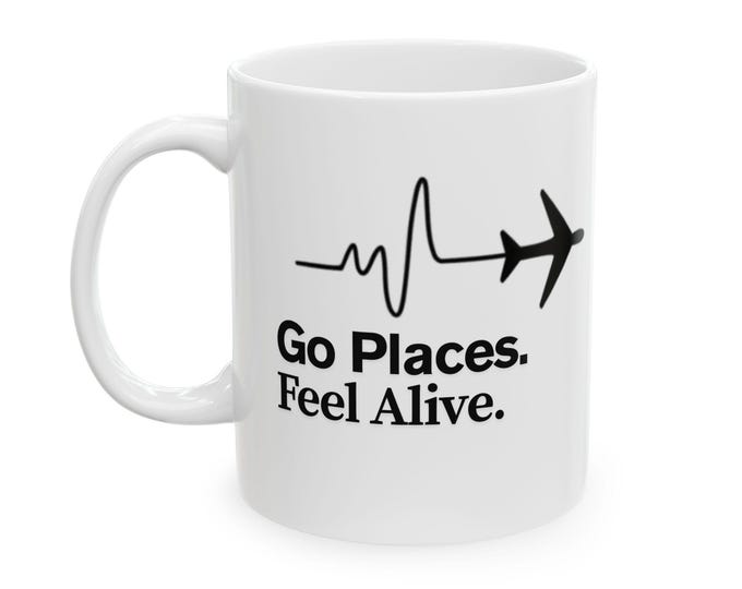 Travel Inspired Ceramic Mug, Wanderlust Coffee Cup, Adventure Lover Tea Mug, Explore More Quote Mug, Gift for Traveler, Wanderlust Gift