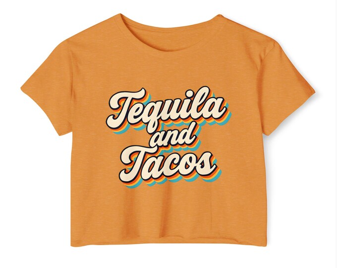Women's Festival Crop Top | Tequila and Tacos | Perfect for Summer Parties, Music Festivals, Beach Days, BBQs & Casual Outings