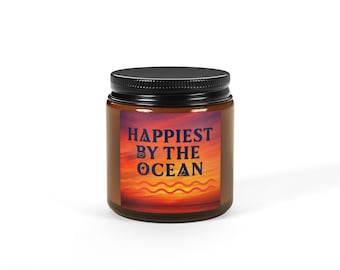 Ocean Vibe Scented Candle for Relaxation & Aromatherapy, Beach-Themed Home Decor Gift for Ocean Lovers