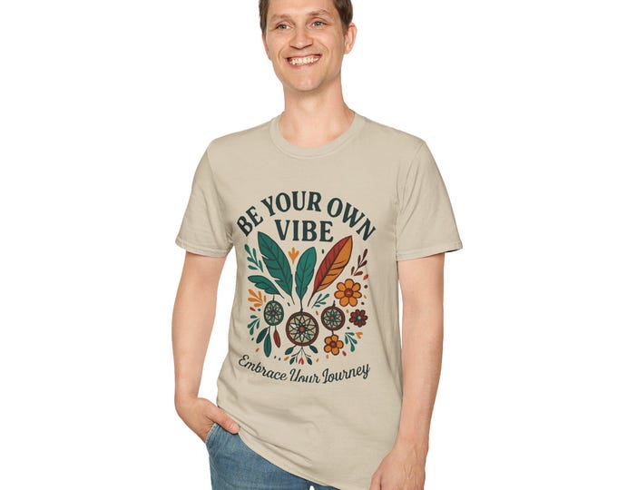 Boho Feathers Dreamcatcher T-Shirt, Spiritual Tee, Be Your Own Vibe Shirt, Hippie Top, Embrace Your Journey Apparel