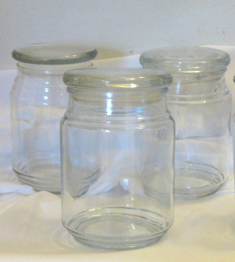 Glass Jar 20 Oz. Clear with lid Etsy