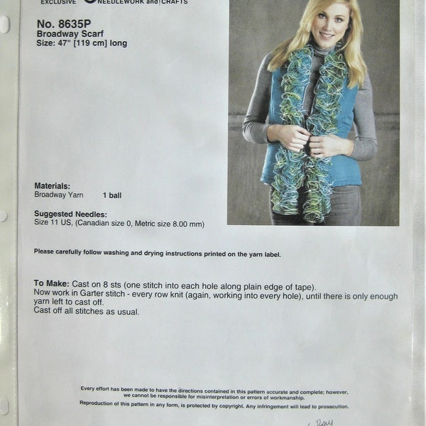 Knitting Patterns Frilly Scarves Set of 2