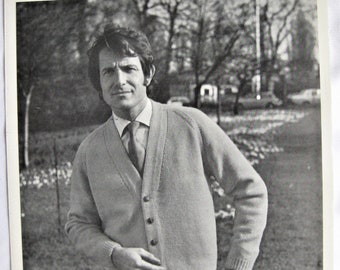 Knitting Pattern Trio Knits No. 28 Man's Cardigan Sweater