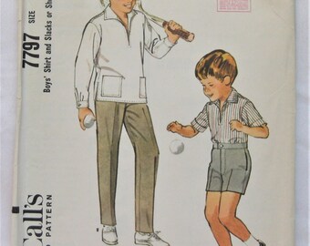 McCall's Pattern 7797 Boys' Shirt, Pants and Shorts Size 12