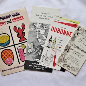 Recipe Booklets Featuring Cooking with Wines Set of 4