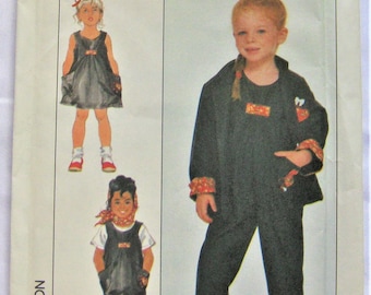 Simplicity Pattern 8465 Child's Overalls, Jumper or Sundress & Jacket Sizes 4-5-6