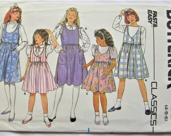 Butterick Pattern 6995 Classics Girls' Jumper Sizes 4-5-6