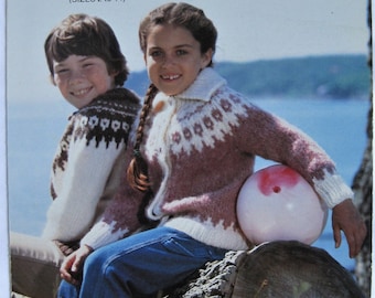 Knitting Pattern Elena Child's Cardigan Sweater Sizes 2 to 14 A2801