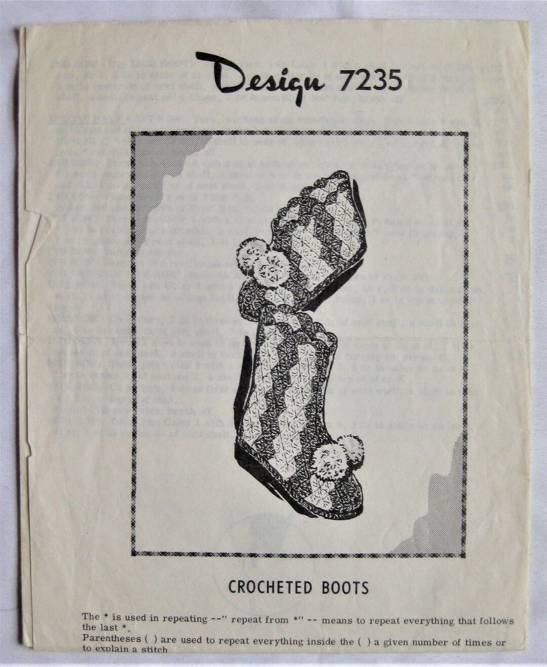 Crochet Pattern Crocheted Boots Design 7235 Size Sm, Med, Lg - Etsy