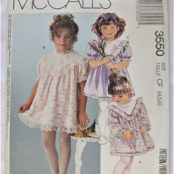McCall's Pattern 3550 Child's Dress Sizes 4-5-6