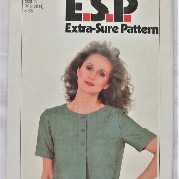 Simplicity Pattern 9059 E.S.P. Misses' Top Size 10,12,14