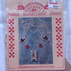 Yesterday's Reflections Chicken Feedsack Necklace Kit