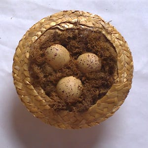 Birds Nest Hat with Eggs 5"