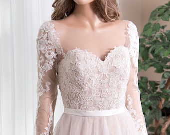 Customizable wedding dress topper lace bolero jacket