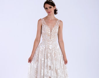 Ready to ship - size 4 - Ivory sleeveless wedding dress bridal gown lace bridal dress lace bridal gown lace wedding gown lace dress wedding