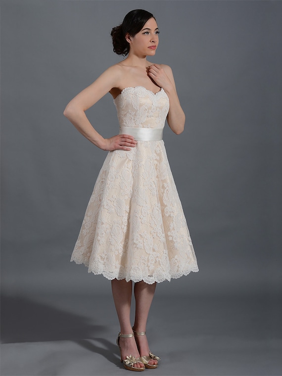short strapless wedding dress