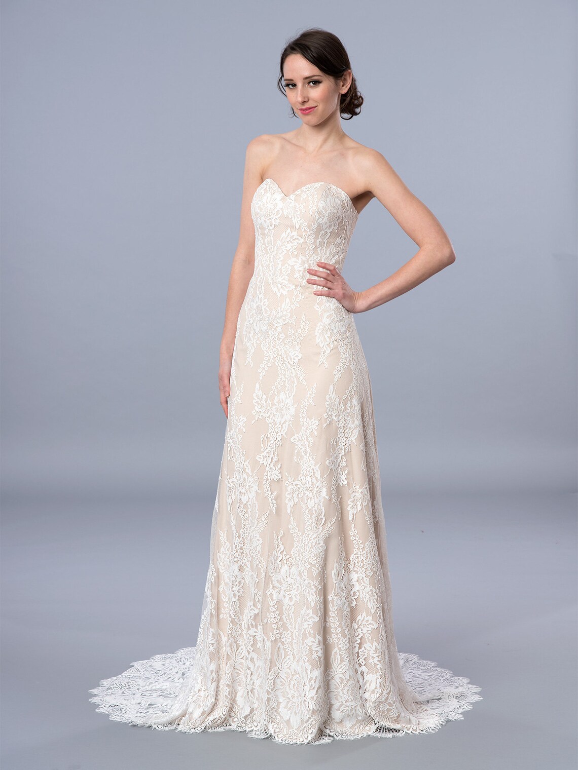 Boho Wedding Dress Lace Wedding Dress Strapless Bohemian Wedding Dress ...