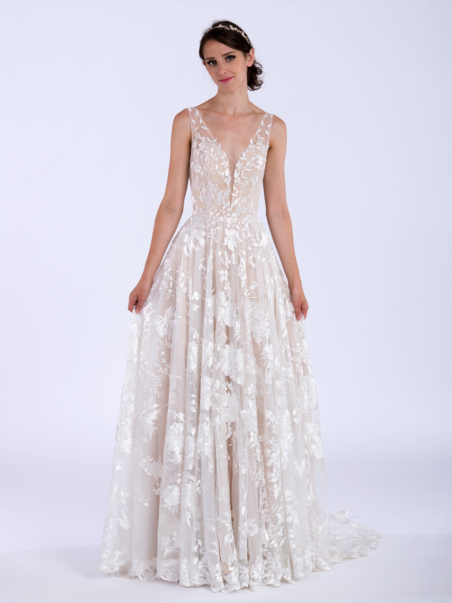 Sleeveless Wedding Dress Bridal Gown Lace Bridal Dress Lace Etsy