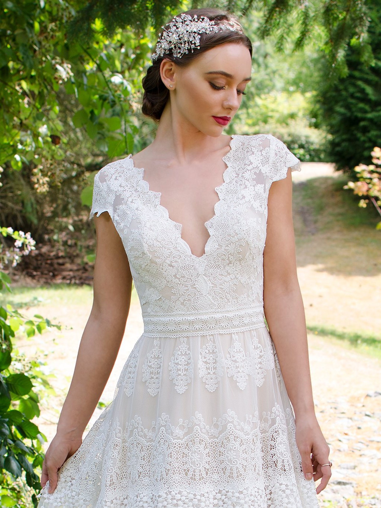 Lace Wedding Dress For Outdoor Wedding Boho Lace main image 1