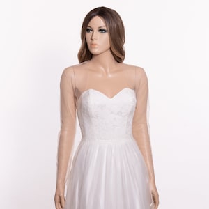 Plain tulle bolero in beige color