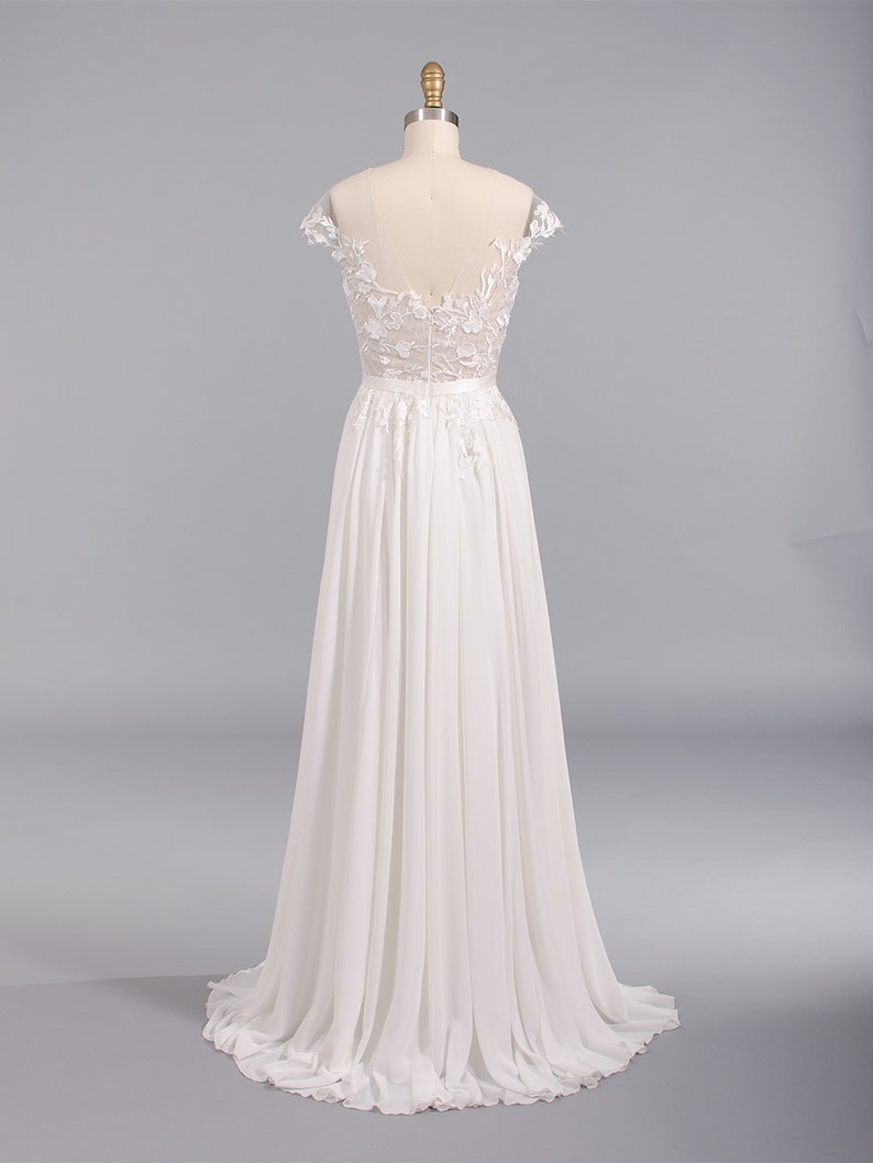 Lace Wedding Dress Boho Wedding Dress With off the Shoulder | Etsy