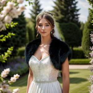Custom faux fur shrug