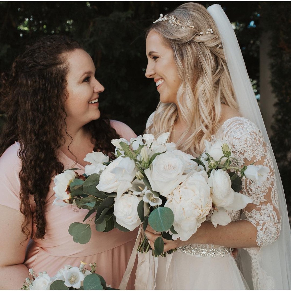 3/4 Length Sleeve Wedding Dress Ivory Lace Wedding Dress Etsy