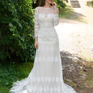 boho wedding dress long sleeve lace wedding dress bohemian wedding dress lace wedding dresses boho wedding dresses image 2