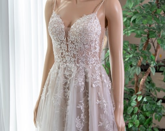 Spaghetti strap lace wedding dress bridal gown lace bridal dress lace bridal gown lace wedding gown