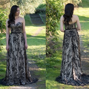 black wedding dress lace wedding dress strapless boho wedding dress bohemian wedding dresses lace wedding gown