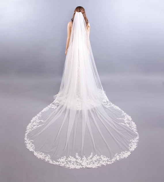 Elegant Silver Hair Piece & Cathedral Wedding Veil EllieHouse Women main image 4