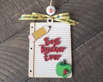 Best Teacher Ornament - Classroom Decor - School - Classroom Decoration - Classroom - Teacher Appreciation - Teacher Ornament