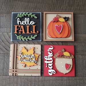 Fall Harvest Sign | Interchangeable Frame | Fall Leaning Ladder| Sweater Weather | Pumpkin Spice | Fall Interchangeable Tiles | Fall Tiles