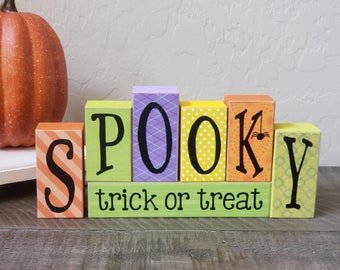 Spooky trick or trerat Block Letters, Halloween Decoration, Halloween Decor, Halloween, Spooky, trick or treat