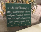 St. Patrick's Day Irish Blessings Wooden Sign . . . Sign - Wooden Sign - Wooden St Patrick's Day Sign